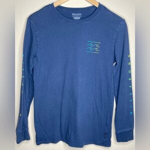 BILLABONG: Blue “Wave” Graphic Long-Sleeve T-Shirt, Size Large